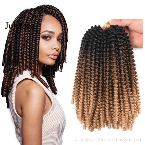 Morgan Kinky Hair Short Curly Spring Curl Pre-Twisted Pretwisted Braids Twist Crochet Braiding Hair